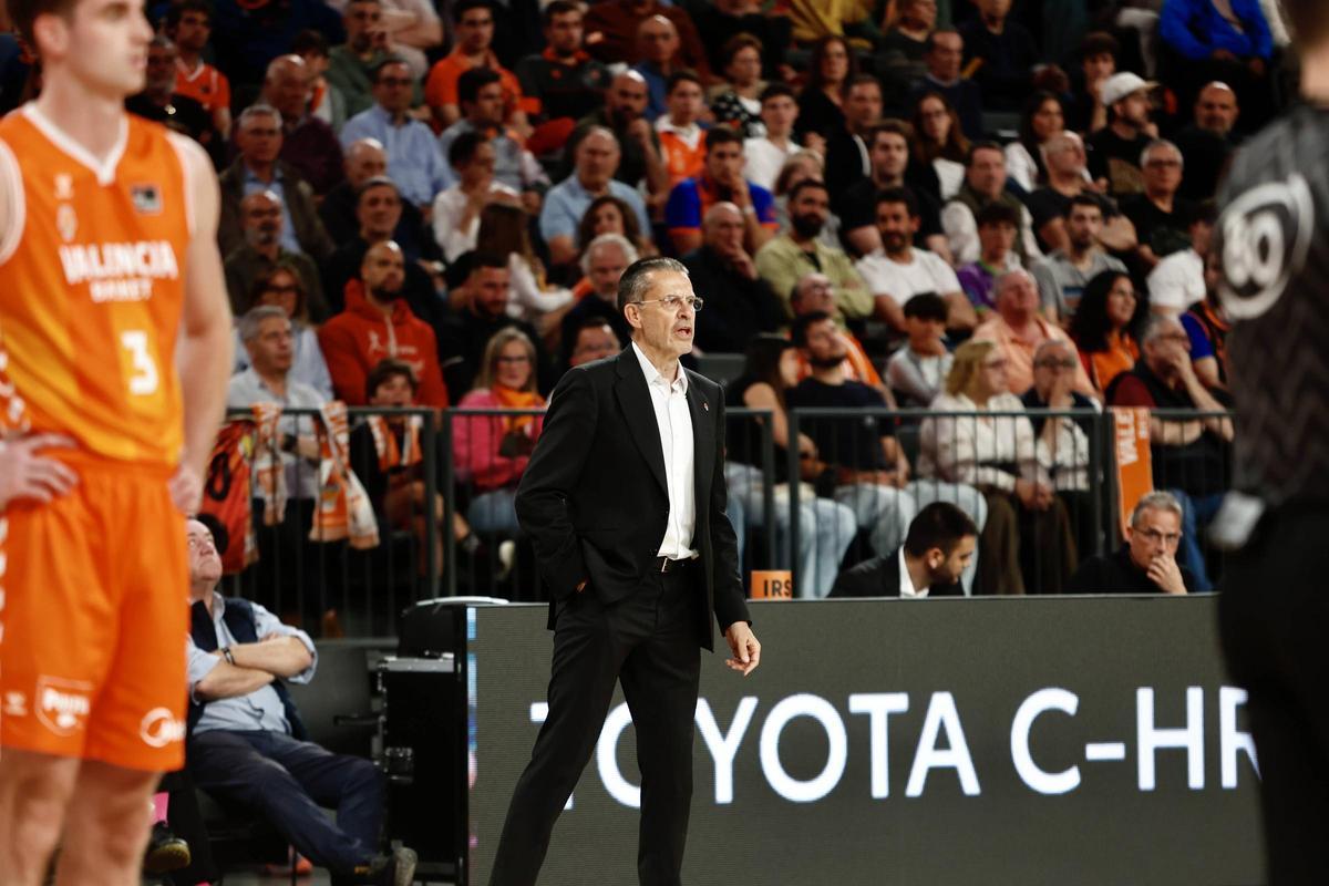 Pedro Martínez, durante el partido entre el Valencia Basket y el Real Madrid.