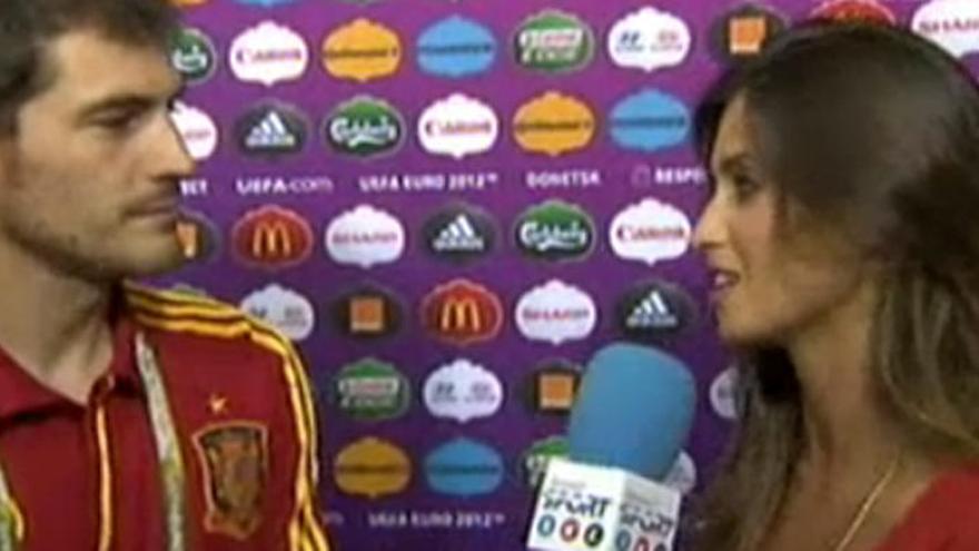 Sara Carbonero entrevista a Iker Casillas.