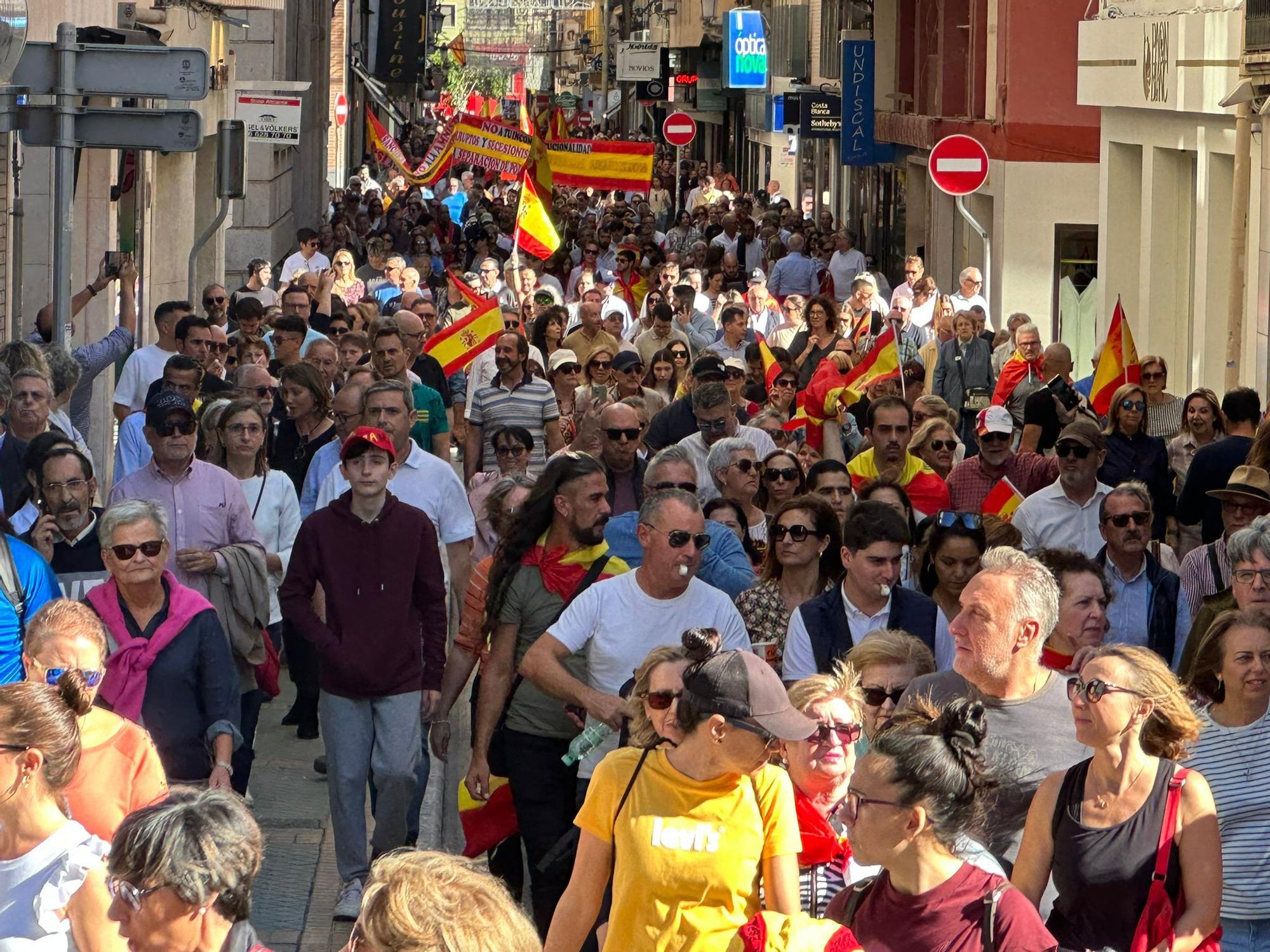 Manifestantes en la calle Gerona de Alicante