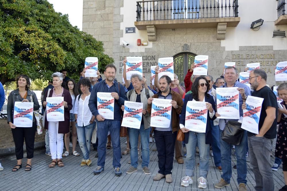 Protesta en A Coruña en defensa del gallego