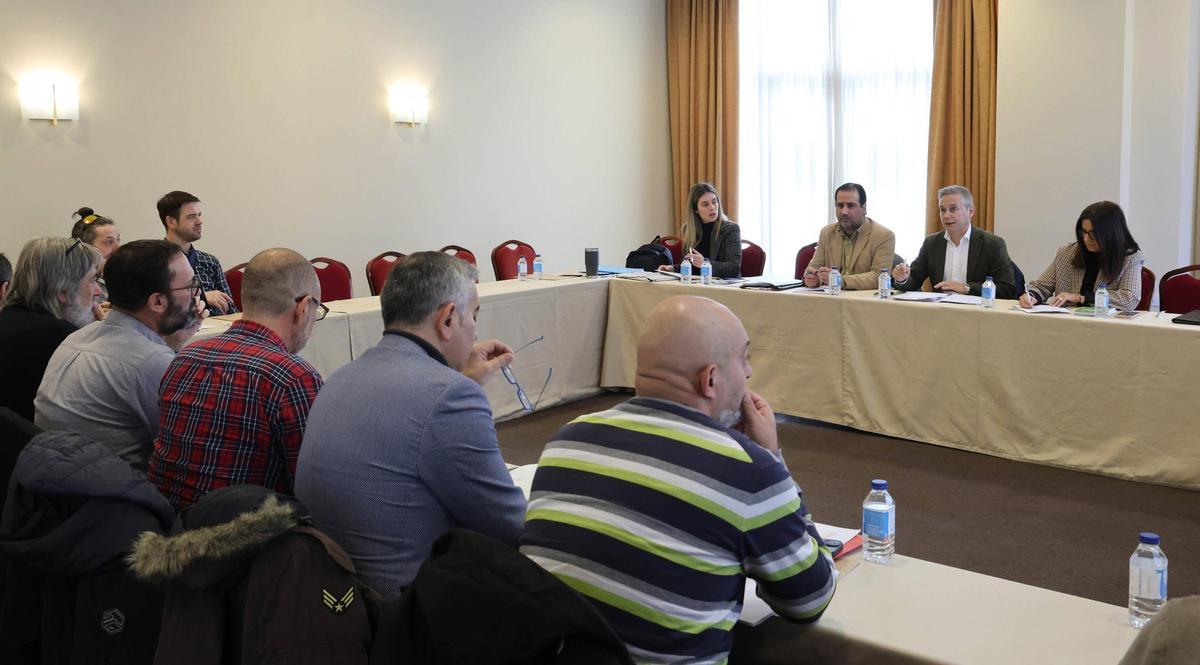 Una de las reuniones para la negociación del convenio del metal en la provincia de Pontevedra.