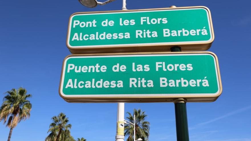 El Puente de las Flores es rebautizado como Puente de Rita Barberá