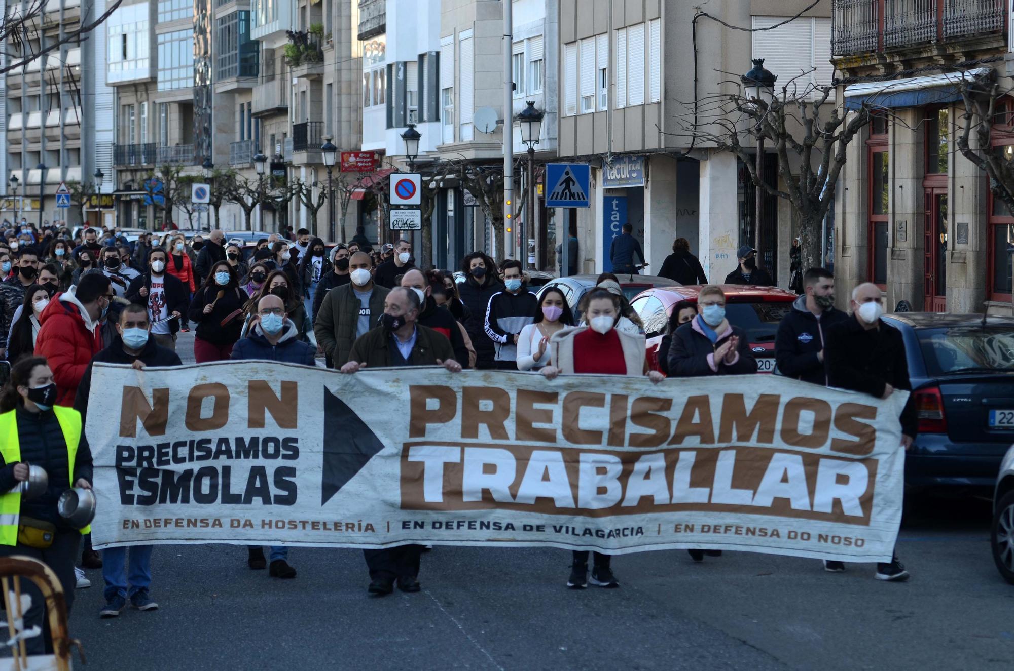 Manifestación masiva de la hostelería en Vilagarcía