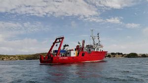 El buque oceanográfico del CSIC “ García del Cid “ en el que desapareció la mujer de Cangas do Morrazo Carmen Fernández, durante una campaña