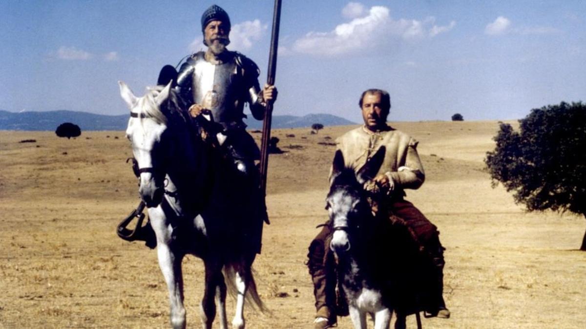 Fernando Rey y Alfredo Landa, en 'El Quijote'