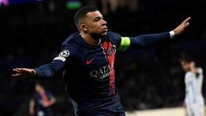 Mbappé celebra el 0-1.