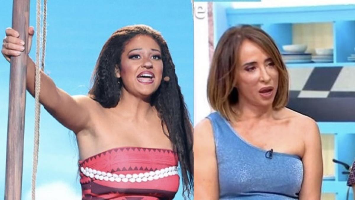 Esperansa Grasia, ganadora de la gala este viernes de 'Tu cara me suena' y María Patiño, en 'La familia de la tele'.