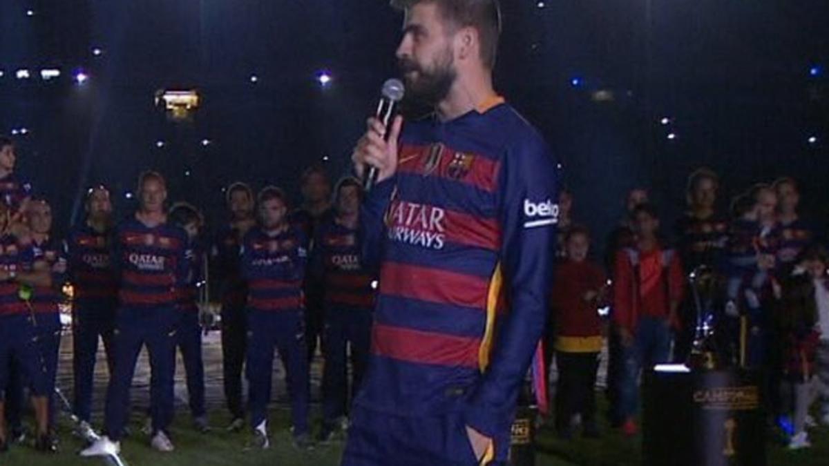 Piqué agradeció el apoyo de la afición