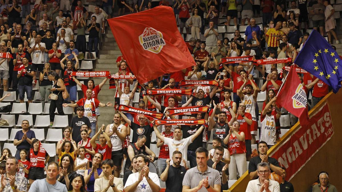 Pavello de Fontajau durant el partit entre Basquet Girona i Joventut. Últim partit de lliga de la temporada 2025-2026