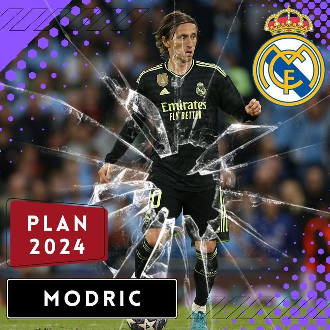 A Modric todavía le queda cuerda, aunque la siguiente podría ser su última. El plan renove del Madrid se pondrá en marcha en 2024, cuando él ya tendrá 38 y estará a punto de cumplir 39