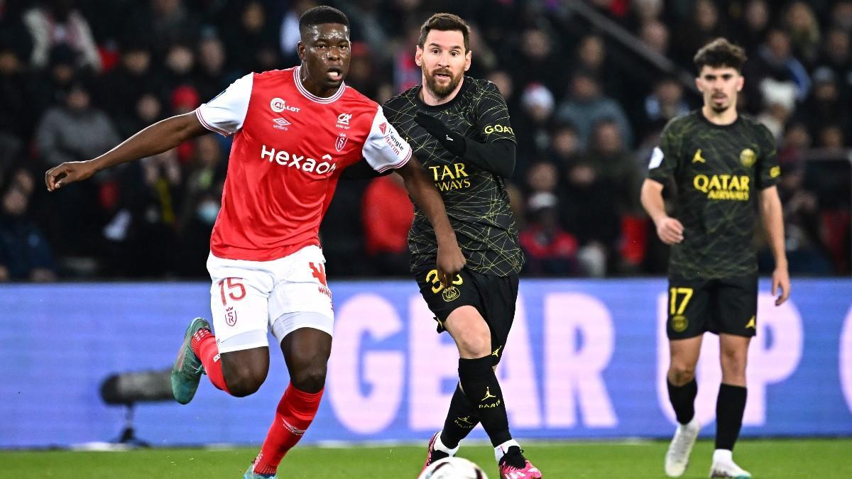 Messi durante el partido ante el Reims