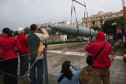 Traslado del sumarino Isaac Peral al museo naval en Cartagena