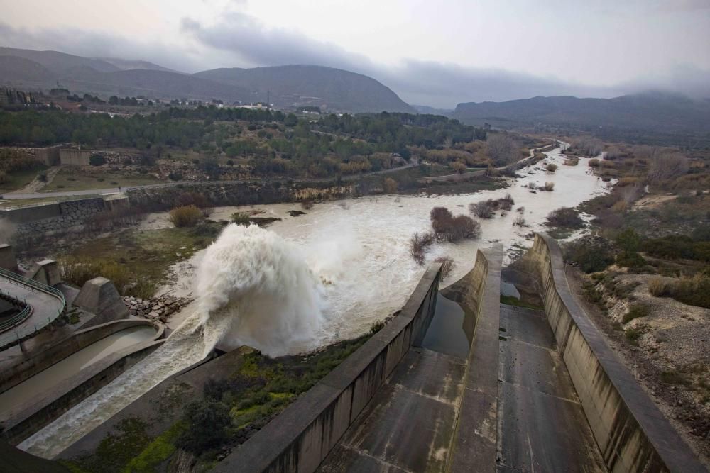 Segundo día del  Temporal Gloria en la Vall d'Albaida, la Costera y la Canal de Navarrés