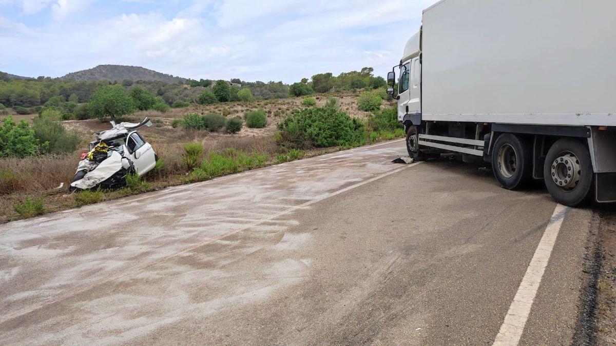 Accidente mortal en la carretera a Cales de Mallorca.