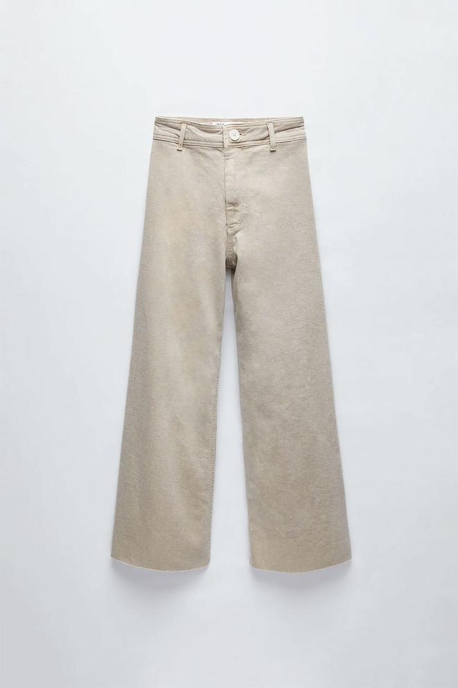 Pantalón 'flare' beige de Zara