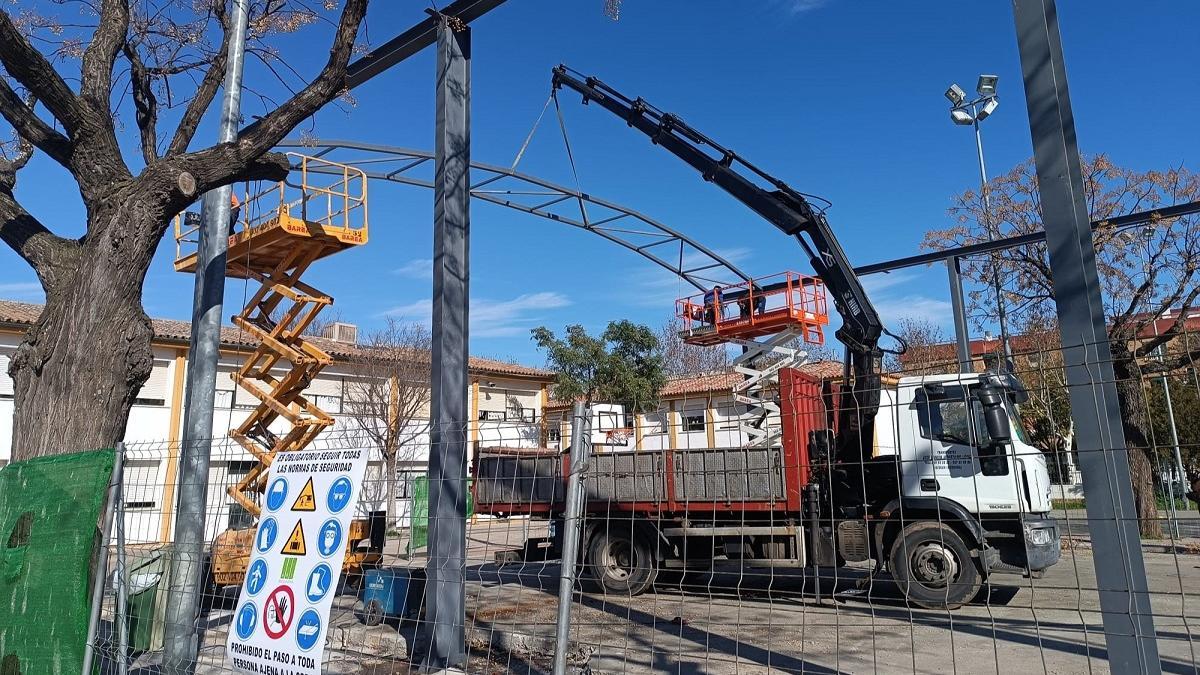 Obras de bioclimatización en el colegio Los Califas, de Córdoba.