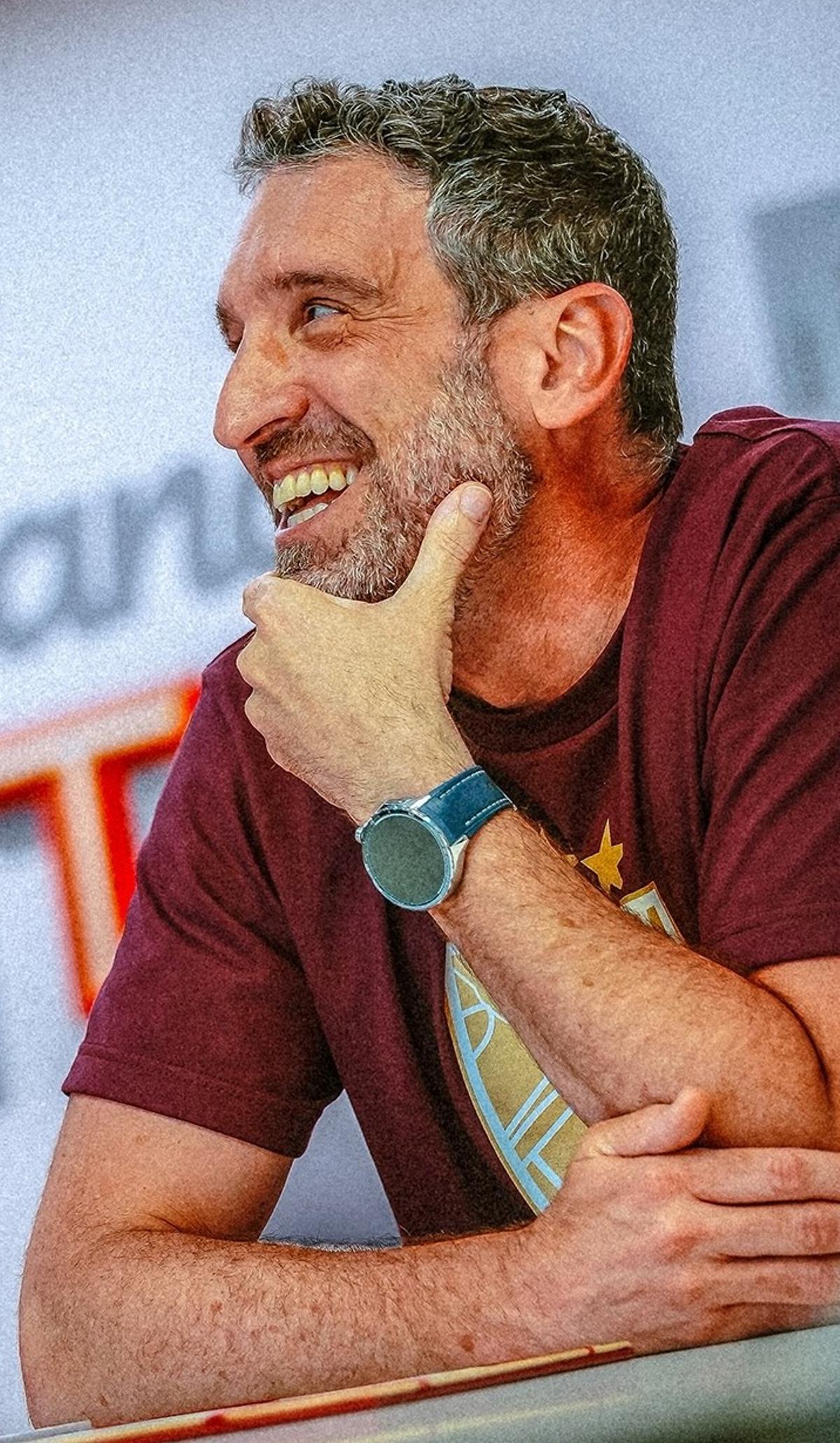 Ibon Navarro, sonriente en Belgrado.