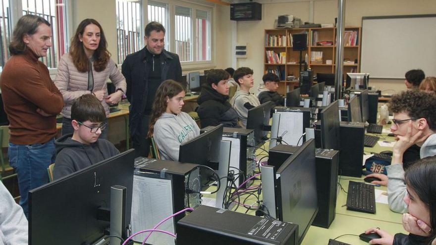 Prueba piloto ‘online’, en el IES O Couto. | Iñaki Osorio
