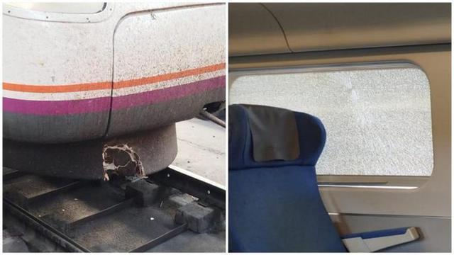 Estado en el que ha quedado el tren tras la incidencia.