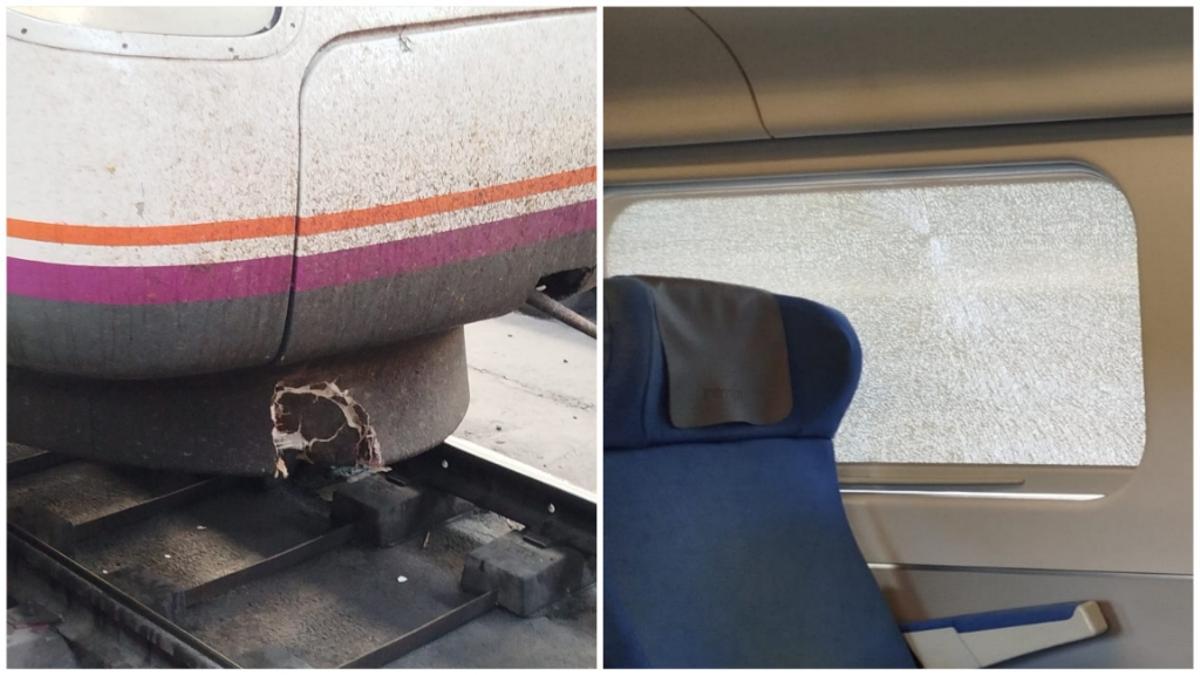 Estado en el que ha quedado el tren tras la incidencia.