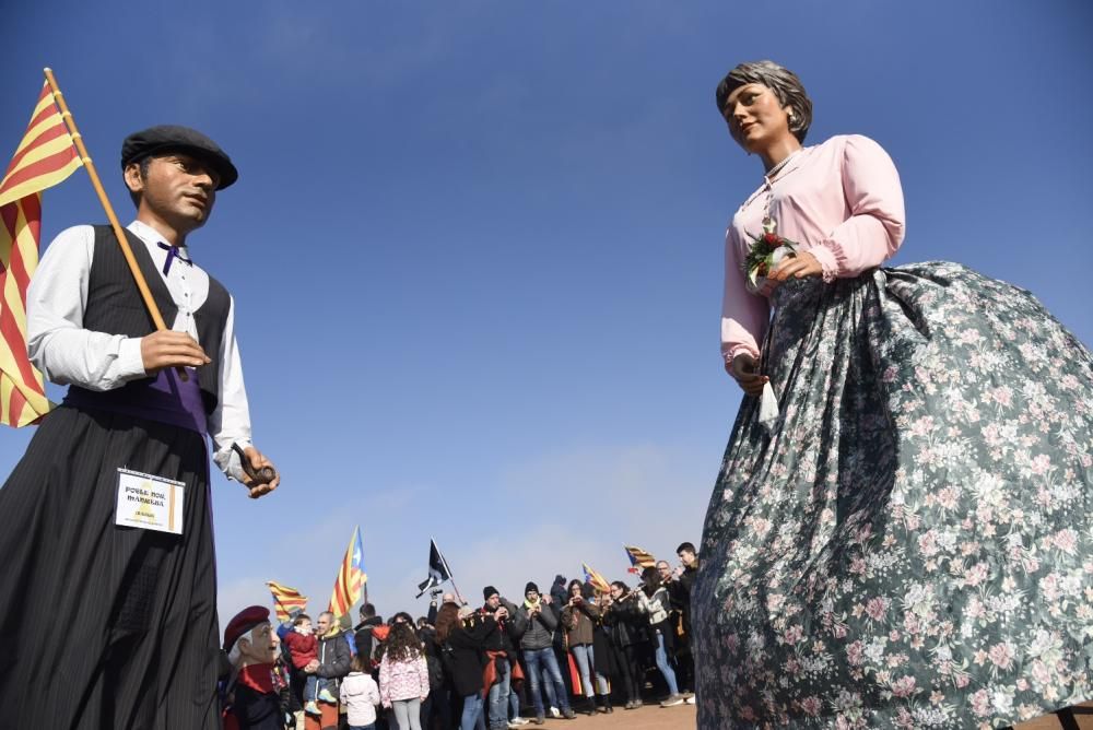 Lledoners s'omple de gegants i gegantons en una trobada inèdita