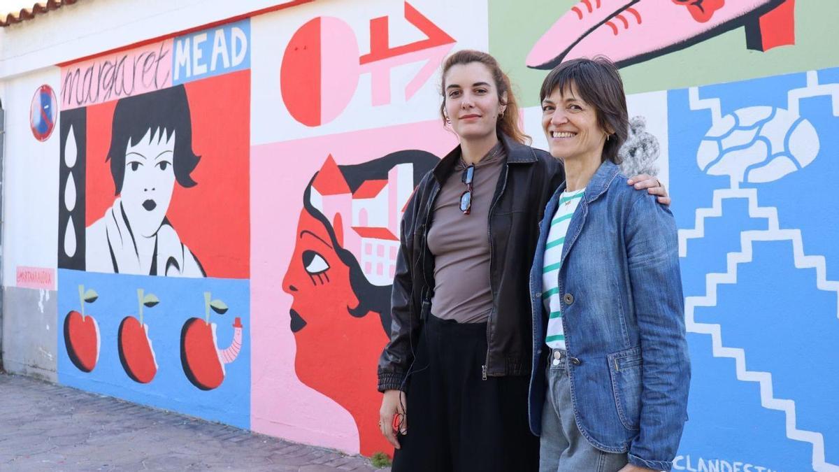 El mural se ha realizado con la colaboración del Ayuntamiento de Belalcázar, que ha cedido el espacio.
