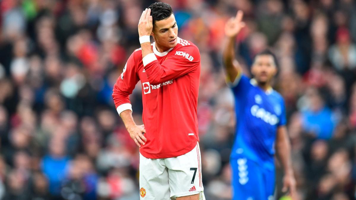 Cristiano Ronaldo tras el partido del Manchester United ante el Everton