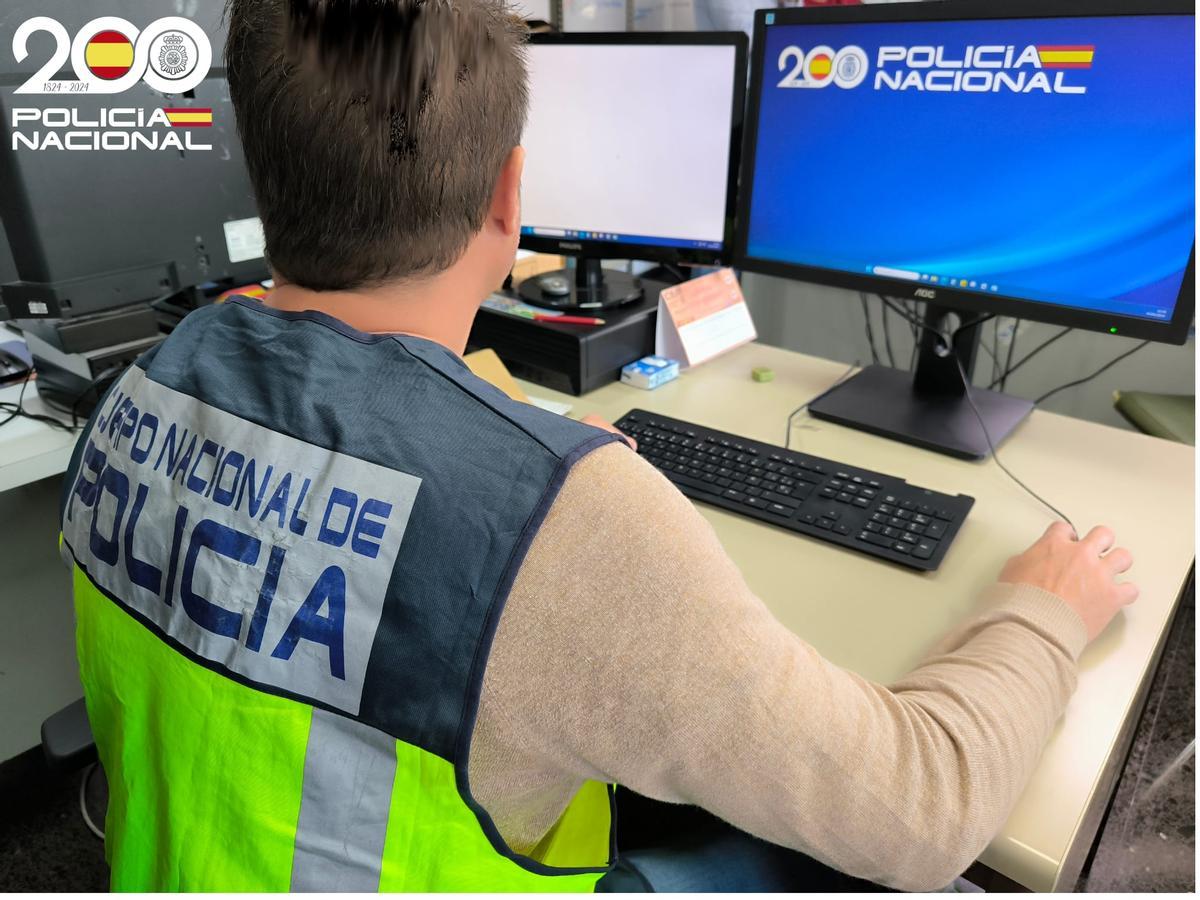 Un agente del Grupo de Delincuencia Económica de la Policía Nacional.