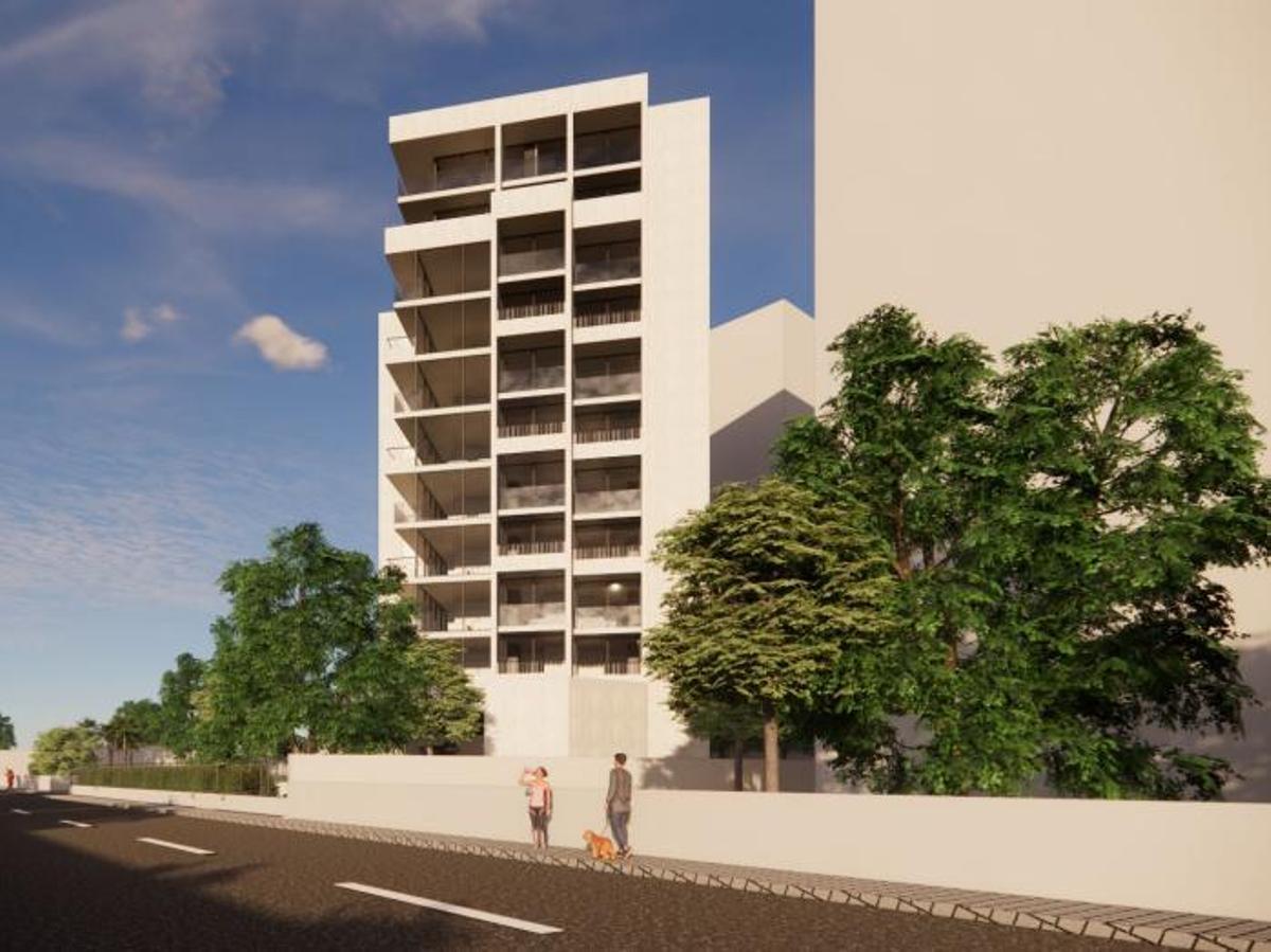 Recreación del edificio de once plantas en el proyecto en una parcela de La Veleta
