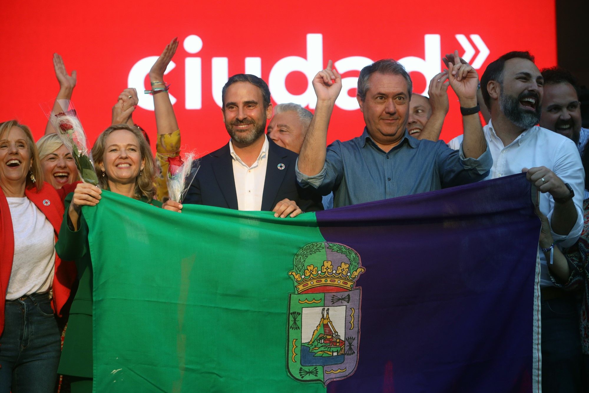 Calviño y Espadas apoyan a Dani Pérez en el acto de fin de campaña del PSOE en Málaga capital