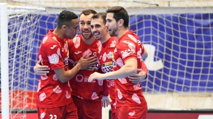 Los jugadores celebran uno de los tantos | PRENSA ELPOZO MURCIA