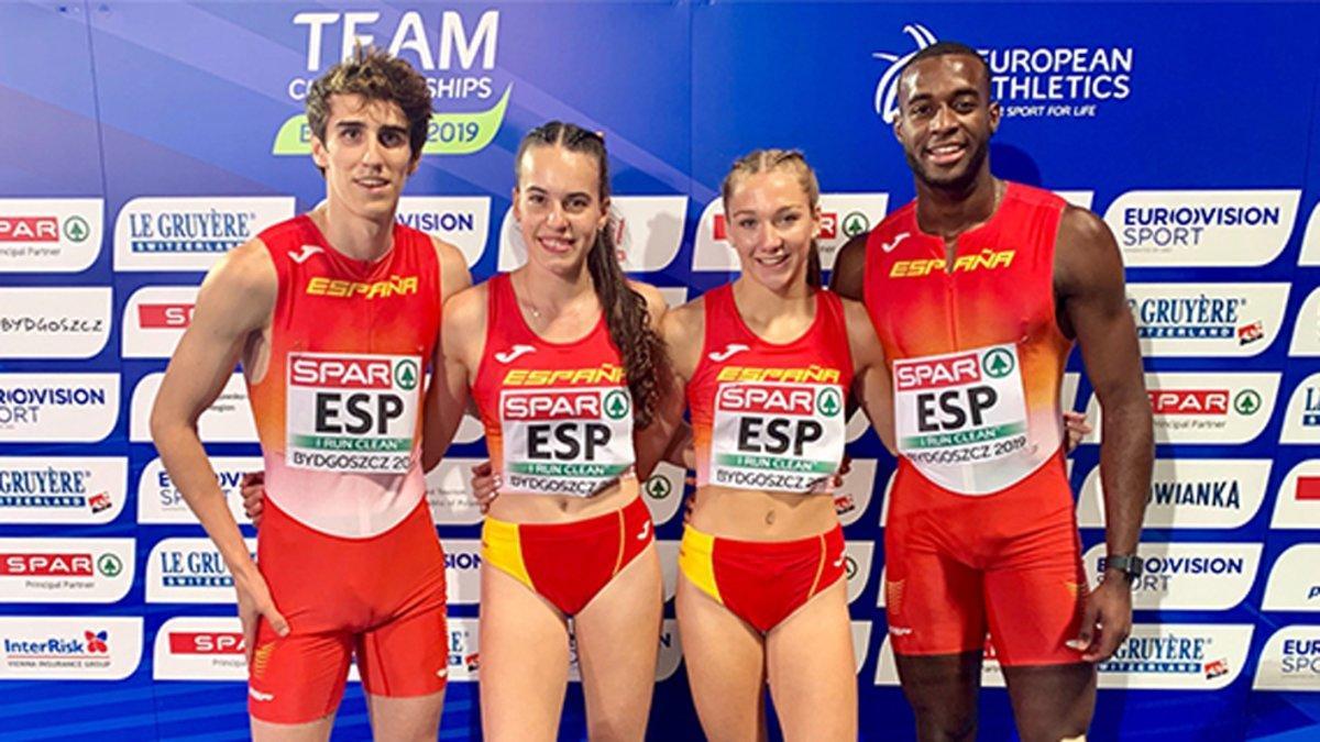 En una prueba no puntuable, el 4x400 mixto batió el récord de España (3:20.47)