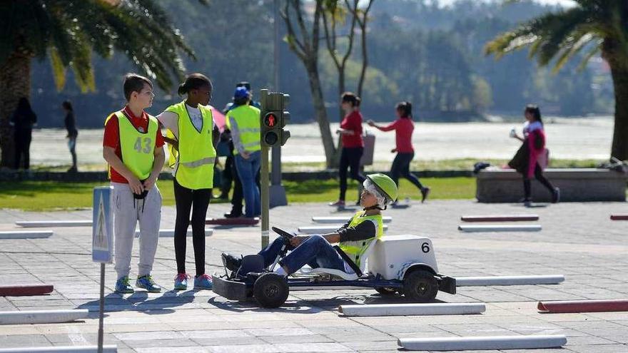 Circuito de educación vial ubicado en la explanada de A Seca. // Gustavo Santos