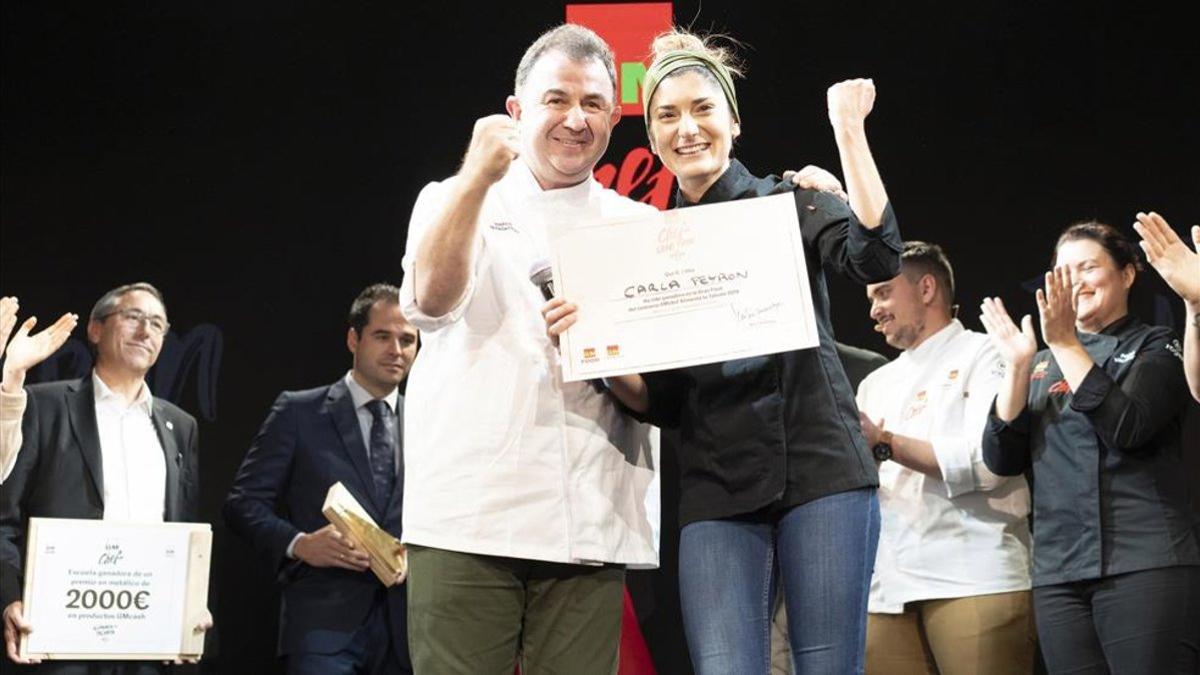 Carla Peyron ganadora de la 4ª edición del concurso de tapas GMchef con Martín Berasategui