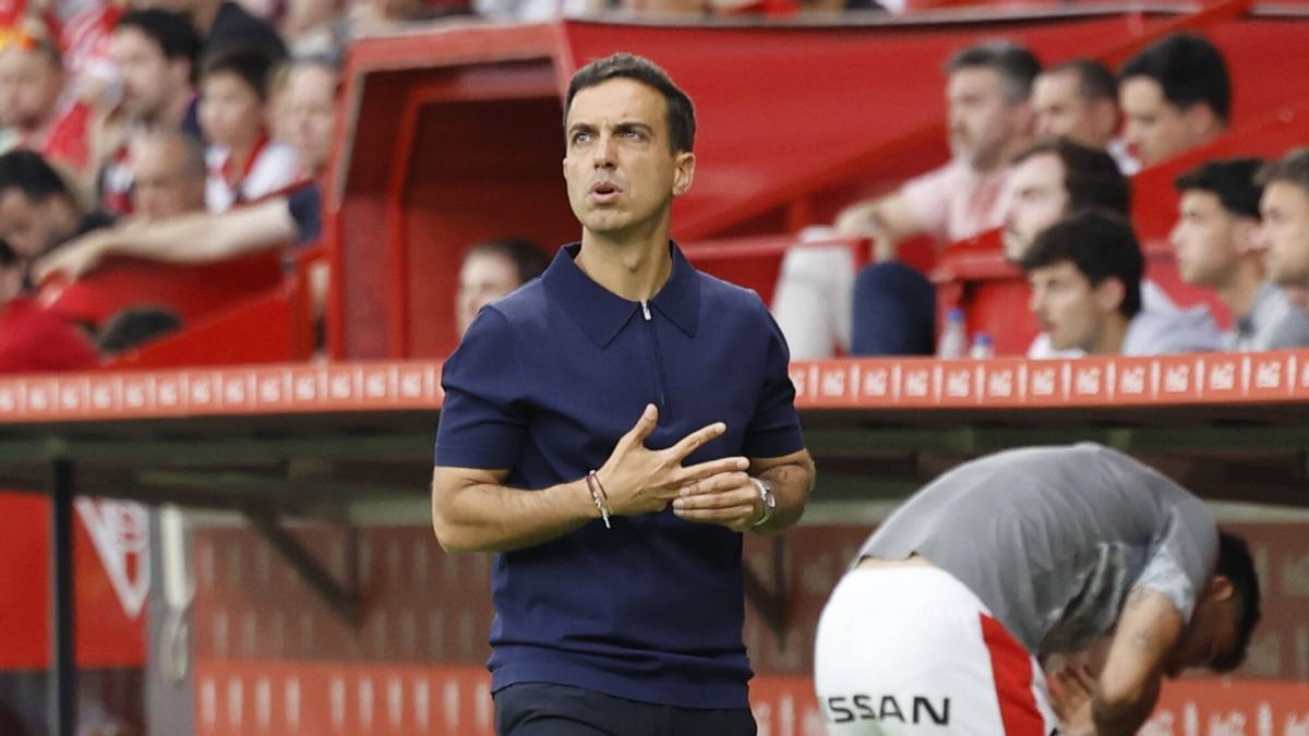Borja Jiménez, en El Molinón.
