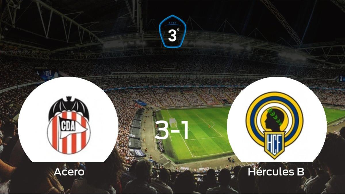 Los tres puntos se quedan en casa tras el triunfo del Acero ante el Hércules de Alicante B (3-1)