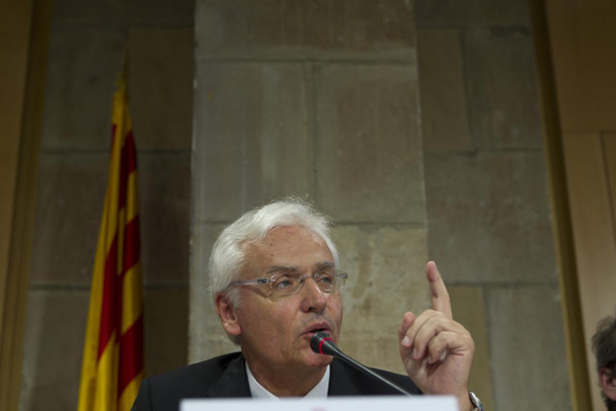 El conseller Ferran Mascarell, durant una roda de premsa, al juny. El conseller Ferran Mascarell, durant una roda de premsa, al juny.