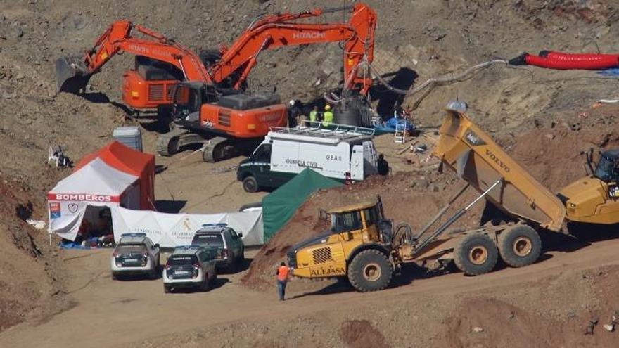 Una imagen aérea de los trabajos de rescate de Julen.