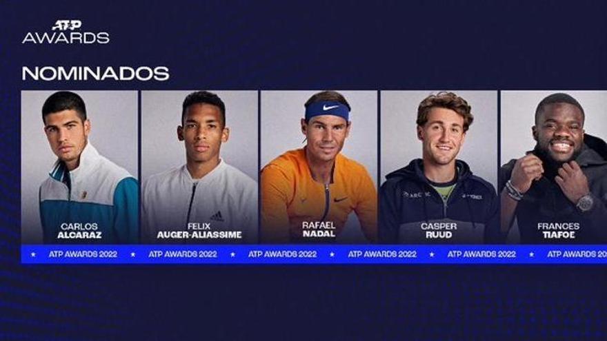 Alcaraz, Nadal y Ferrero, españoles nominados en los premios ATP