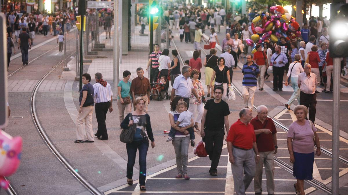 El paseo Independencia durante las fiestas del Pilar.