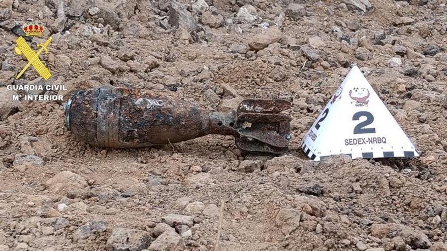 La Guardia Civil desactiva un proyectil de mortero hallado en una obra en Lanzarote