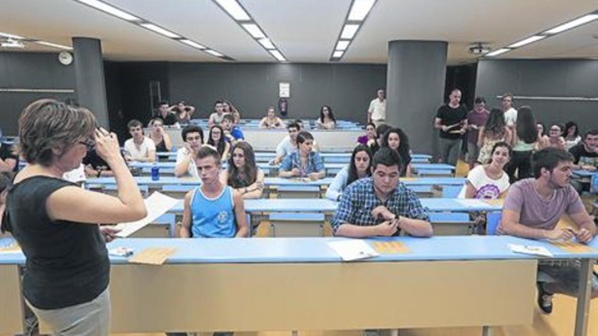 Aula del Campus del Mar de la Universitat Pompeu Fabra (UPF), durante la selectividad del año pasado.