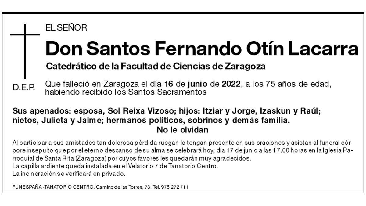 Santos Fernando Otín Lacarra