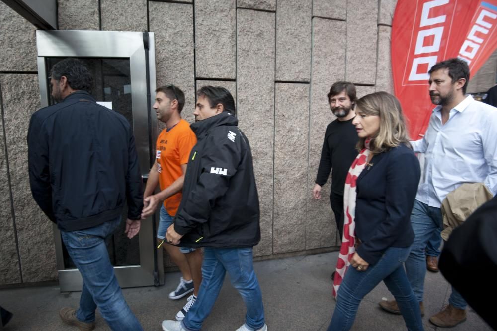 El presidente del comité de empresa, Juan Carlos López Corbacho, declara en A Coruña en el marco de la investigación judicial a sindicalistas por la protesta de Alcoa.