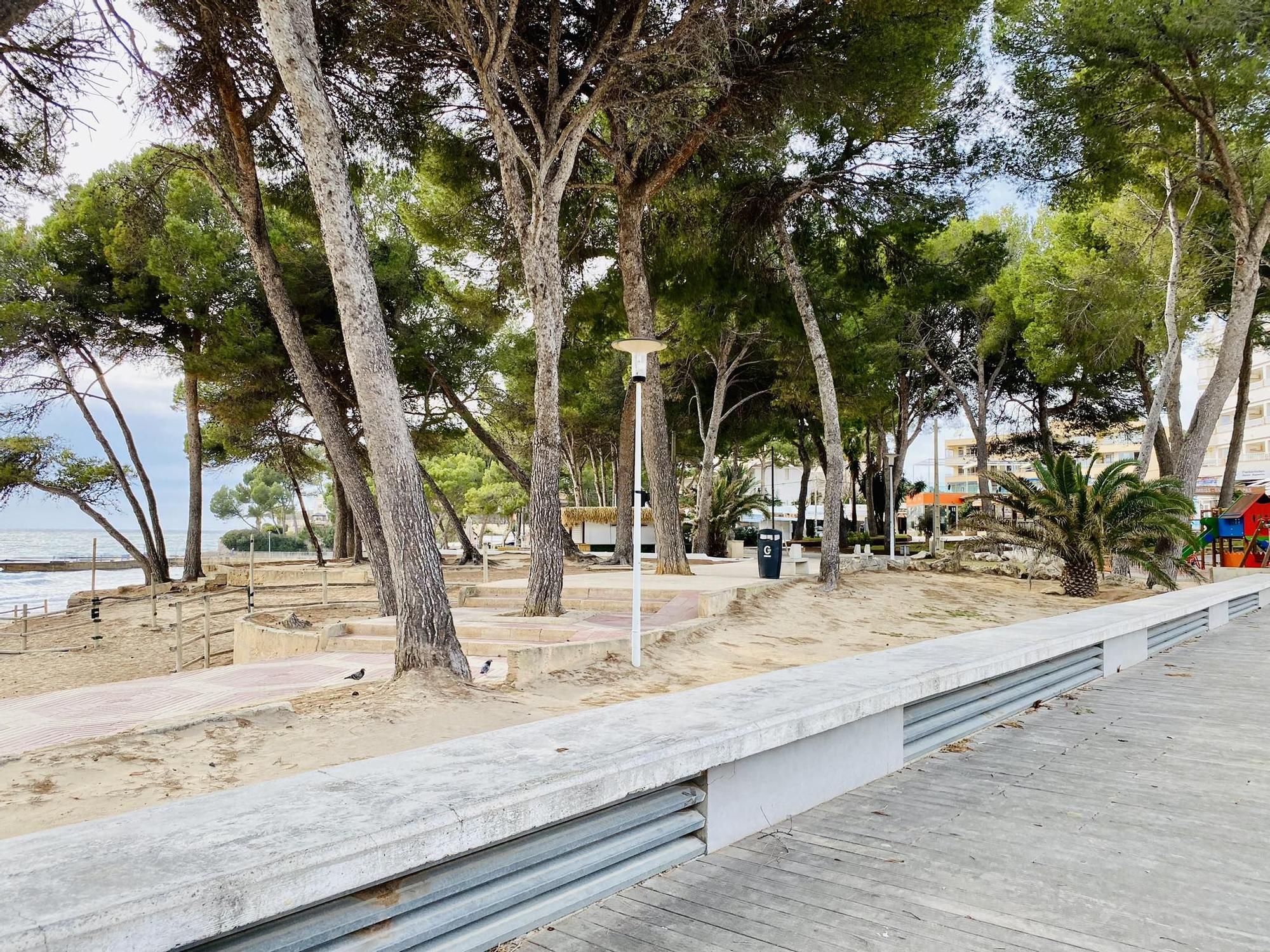 Baustelle an Promenade, geschlossene Hotels, Hunde am Strand: So ruhig geht es derzeit noch in Peguera zu