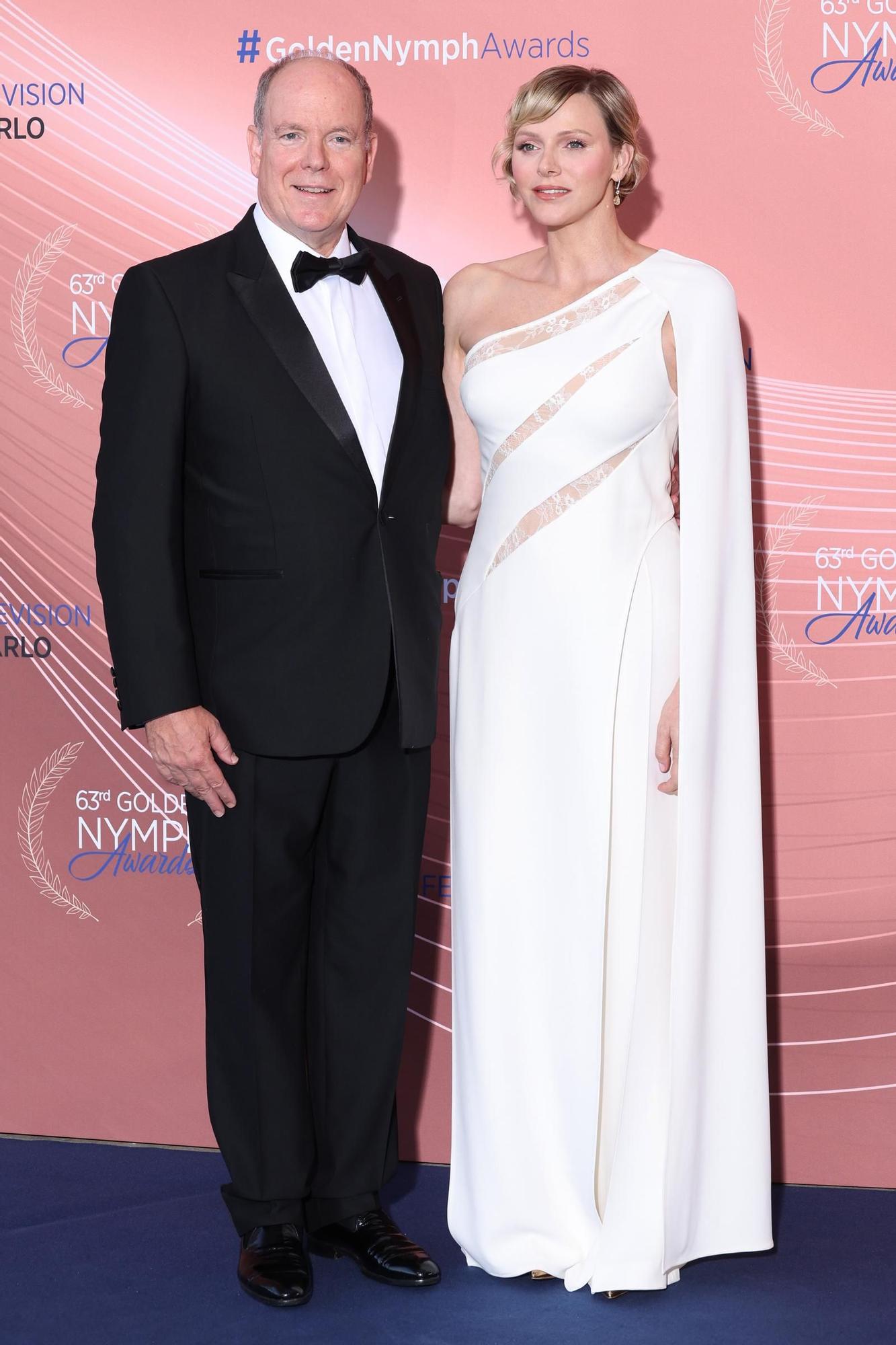 Alberto y Charlène de Mónaco en el Festival de Televisión en Montecarlo.