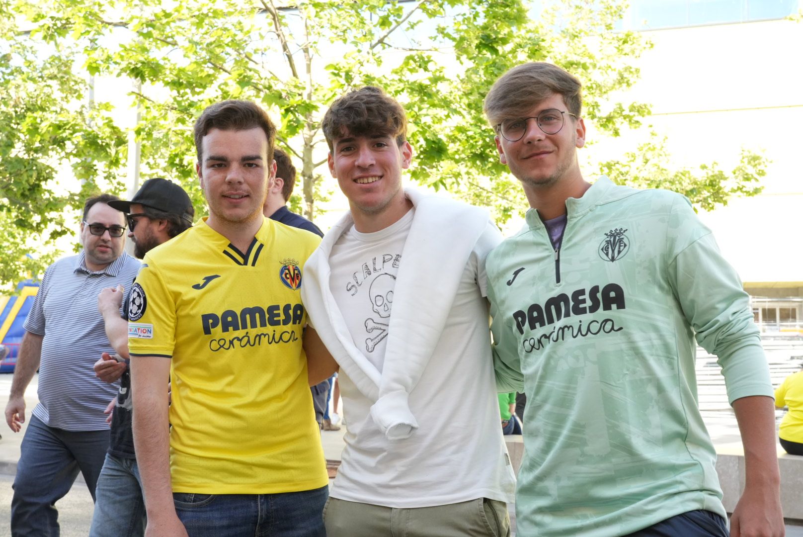 La afición del Villarreal en el partido contra el Espanyol en La Cerámica