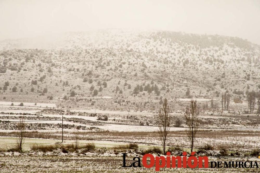 Nieve en las pedanías altas del Noroeste