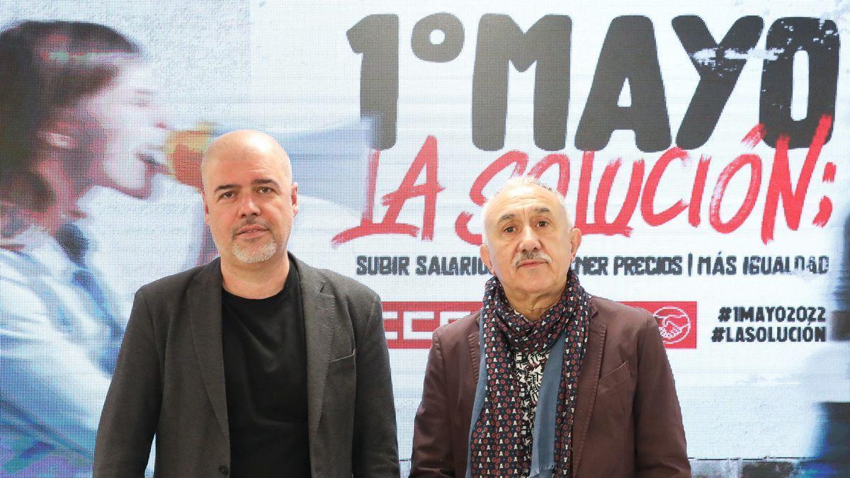 Los secretarios generales de CCOO y UGT, Unai Sordo y Pepe Álvarez.