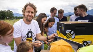 Sebastian Vettel, embajador de la firma ecológica Bio Bienen Apfel